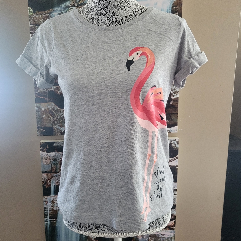 Kate Spade "Strut Your Stuff" Flamingo Tee Shirt
